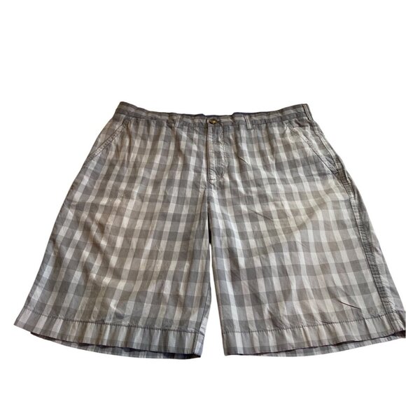 Tommy Hilfiger Mens Distressed Gingham Shorts 38 Gray White Plaid Grunge Skater - Picture 1 of 8